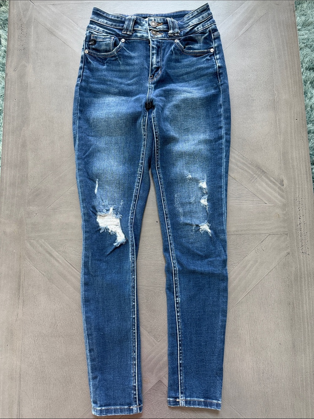 KanCan Blue Distressed Skinny Jeans